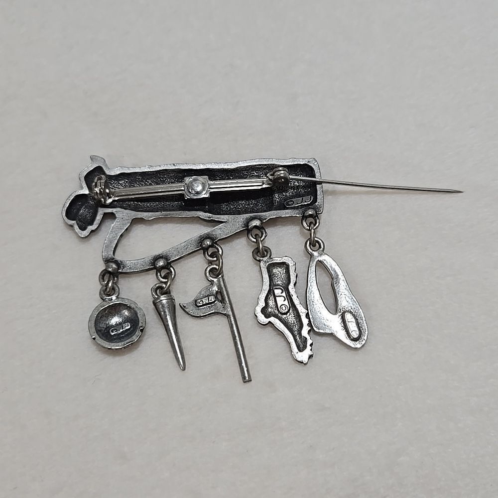 Vintage Golf Bag Brooch - Picture 3 of 4